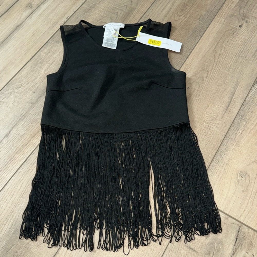 BCBG fringe crop top XXS